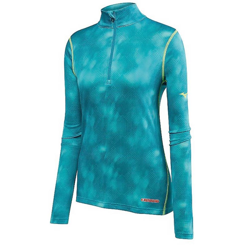 Damske Base Layer Mizuno Breath Thermo Half Zip Tyrkysové Vypredaj KFVI58764